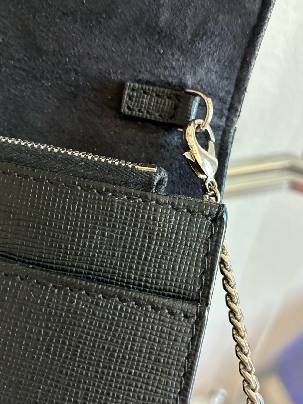 Fendi Karlito Studded Wallet on Chain / Clutch with Black Fur - Picture 11 of 16